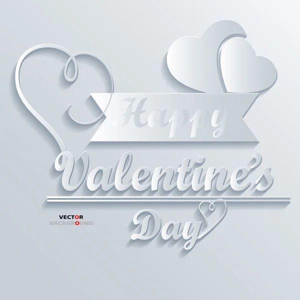 Valentines Abstract 3D Design fundo Vector ilustrações Branco —  Vetores de Stock