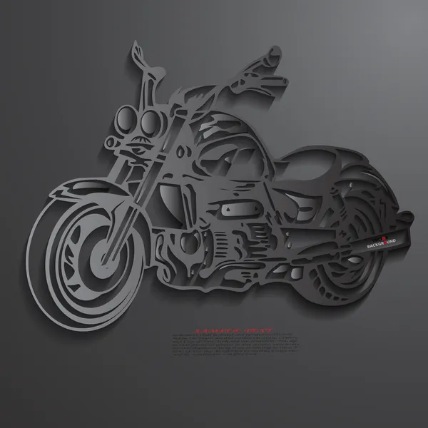 Absztrakt 3d Design háttér vektor illusztráció fekete motorkerékpár — Stock Vector