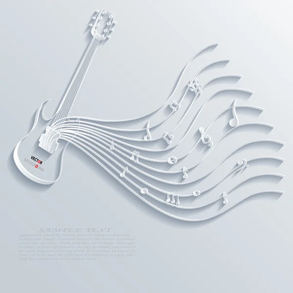 音乐笔记抽象的 3d 设计背景矢量插图，白色 — 图库矢量图片