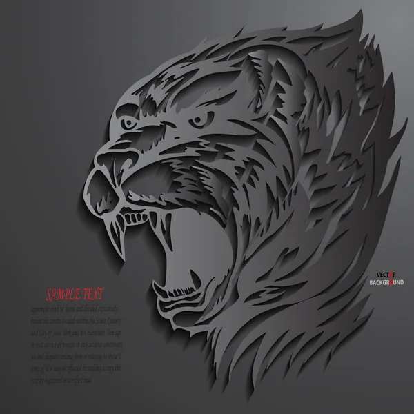 Tiger Abstract 3D Design fundo Vector ilustrações Preto — Vetor de Stock