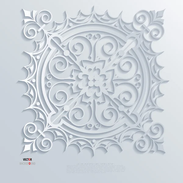 Elemento di confine Astratto Design 3D Sfondo Illustrazioni vettoriali Bianco — Vettoriale Stock