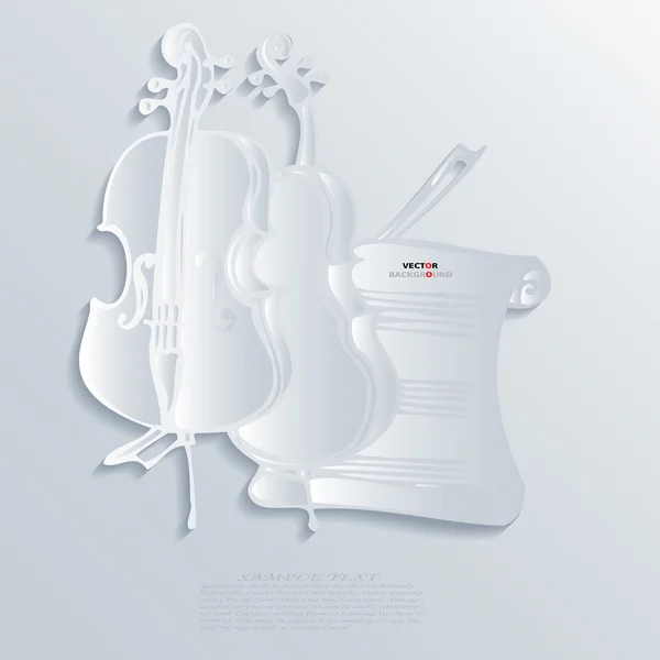 Notes de musique Abstrait 3D Design Fond Illustrations vectorielles Blanc — Image vectorielle