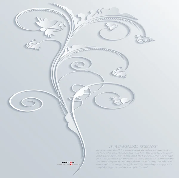 Blumen Blumen Grenzen Element abstrakt 3d Design Hintergrund Vektor Illustrationen weiß — Stockvektor