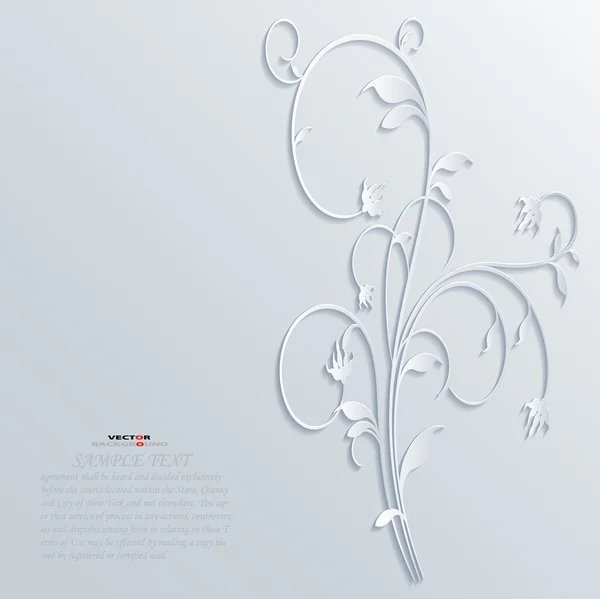 Fiori Bordi floreali Elemento Astratto 3D Design Sfondo Illustrazioni vettoriali Bianco — Vettoriale Stock