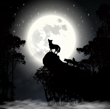 moon vektörünü uluyan kurt