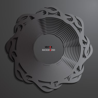 siyah 3d yuvarlak alevler arka plan vektör çizim soyut