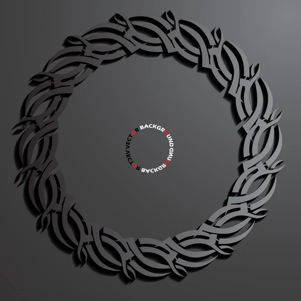 Flammes rondes 3D noir Illustration vectorielle de fond abstrait — Image vectorielle