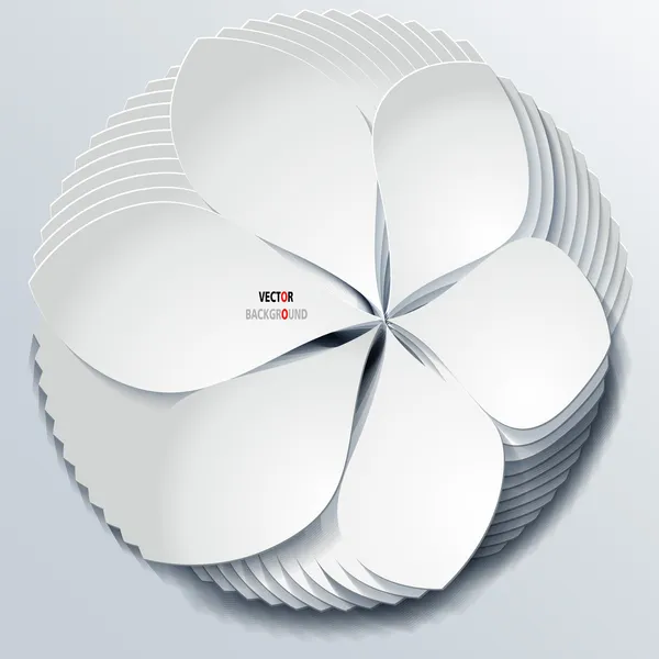 美丽的白色鲜花矢量背景抽象 3d 设计 — 图库矢量图片