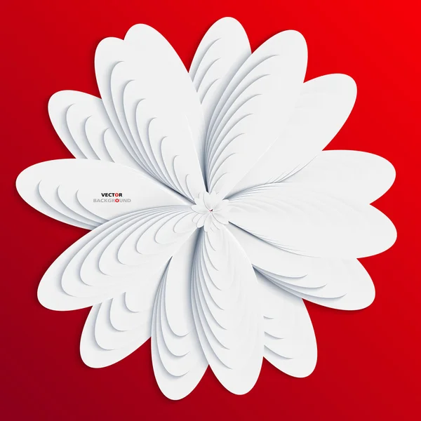 Sfondo astratto 3D Design fiori su vettore bianco — Vettoriale Stock