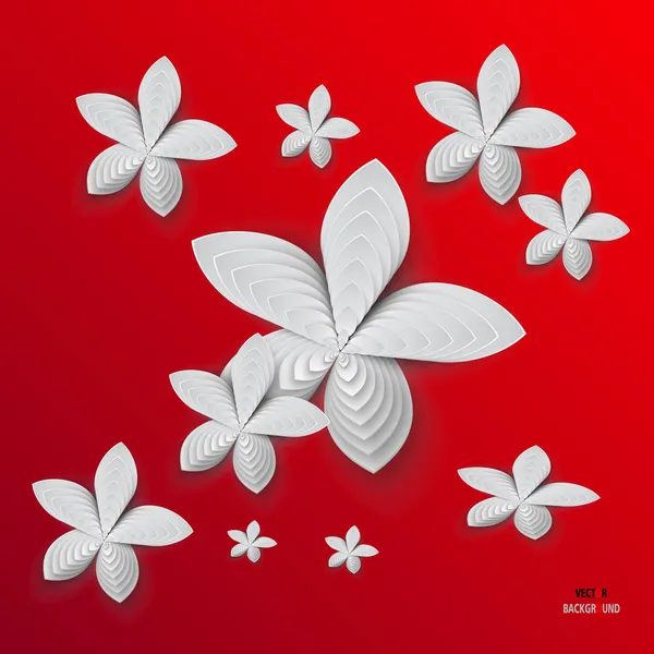 Blanco hermosas flores fondo abstracto diseño 3D — Foto de stock gratis