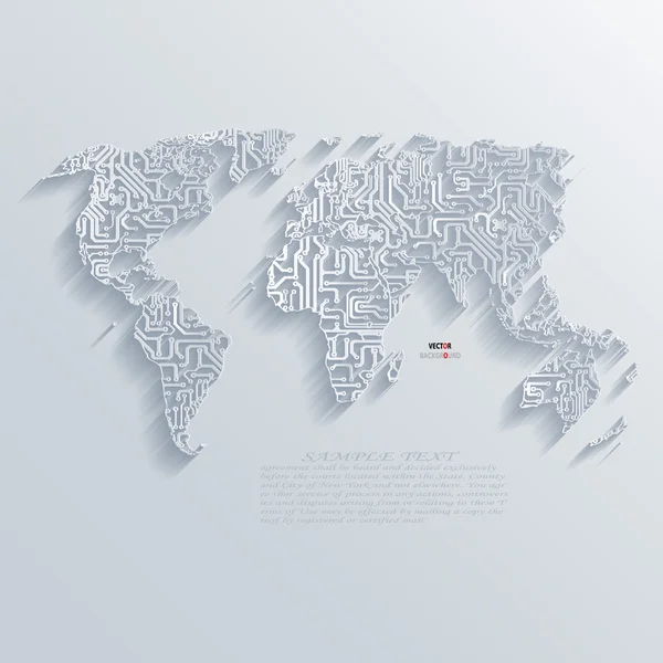 Fundal Rezumat 3D Proiectarea hărții plăcii de circuit — Vector de stoc