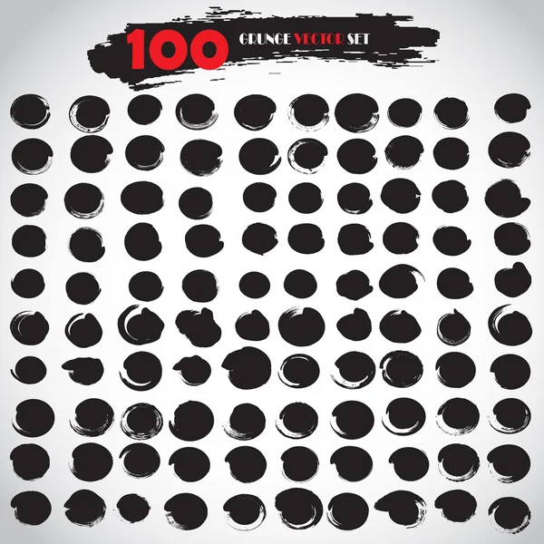 Grunge Vector Set 100 Grunge Texture Grunge Arrière-plan Cercle — Image vectorielle