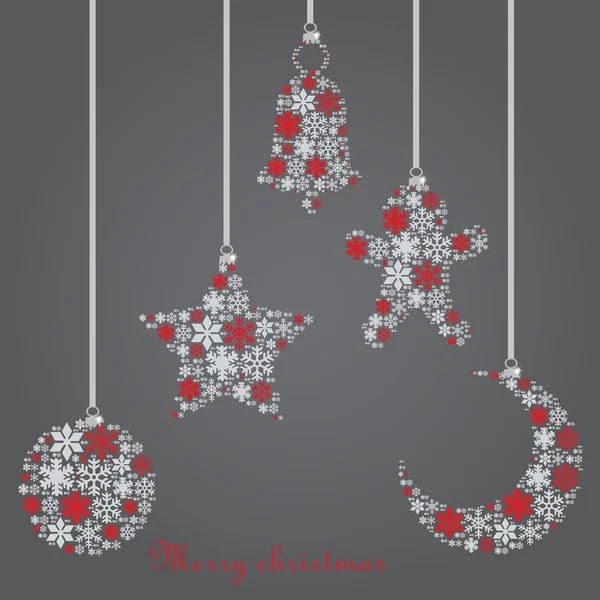 Christmas ornaments made from snowflakes vector illustration — Free Stock Photo