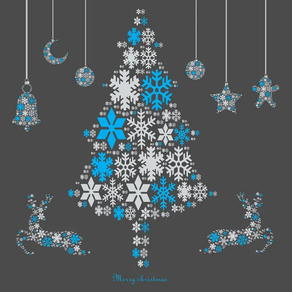 Ornamenti natalizi realizzati con fiocchi di neve vettoriale illustrazione Illustrazioni Stock Royalty Free