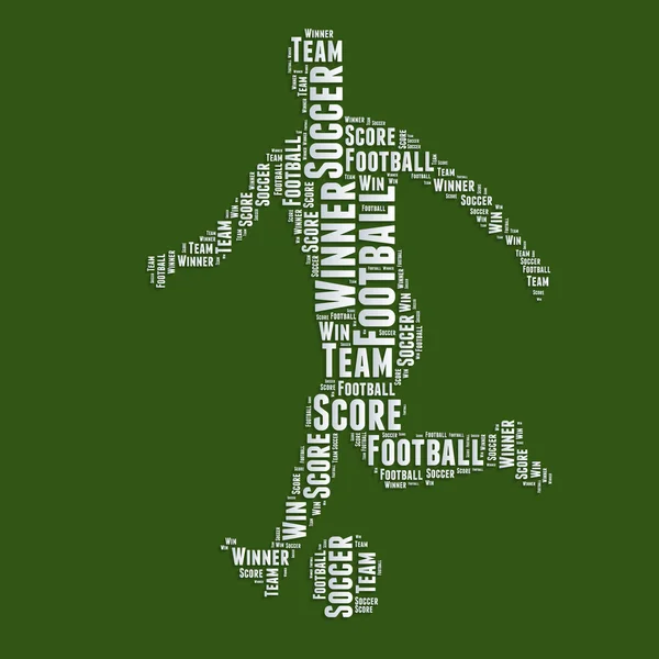 Fußball Wort Wolke Typografie Text Wort Kunst Vektor Illustration — Stockvektor