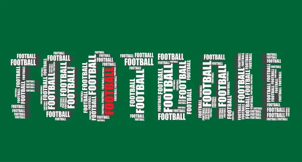 Fotboll typografi 3d text ordet konst vektor fotboll illustration word cloud — Stock vektor