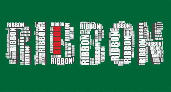 Ribbon typography 3d text word art vector illustration word cloud ribbon — Stock Vector