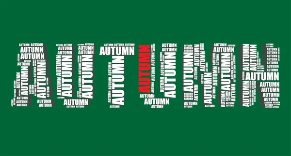 Autumn typography 3d text word art vector autumn illustration word cloud — Stock Vector