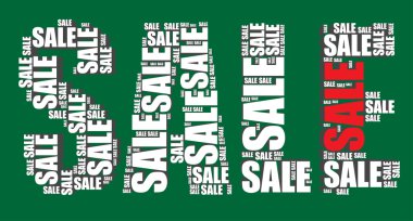 Satılık tipografi 3d metin word Satılık sanat illüstrasyon kelime bulutu