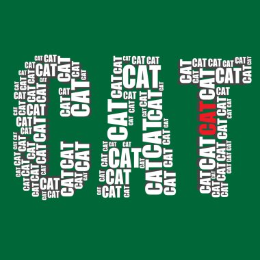 kedi tipografi 3d metin word kedi sanat