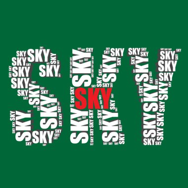 gökyüzü tipografi 3d metin word gökyüzü sanat