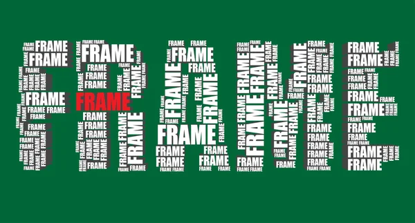 Frame typografie 3d tekst woord frame kunst vector illustratie word cloud — Stockvector