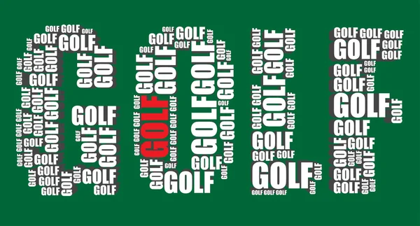 Golf tipografi 3d metin word golf sanat vektör çizim word cloud