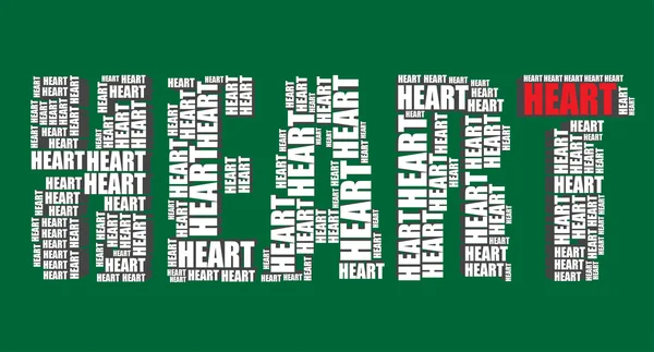 Типографія серця 3d текст слово серце мистецтво Векторні ілюстрації слово хмара — стоковий вектор