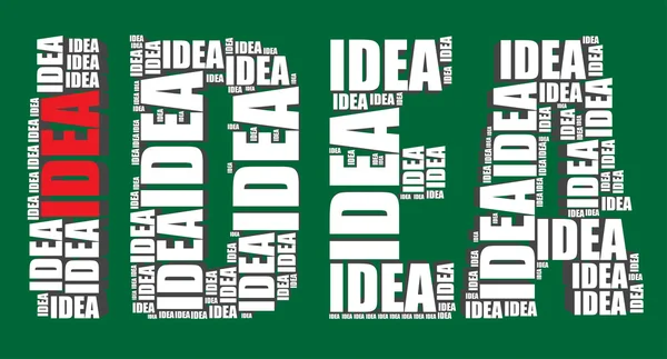 Idea typography 3d text word idea art vector illustration word cloud — Stock Vector