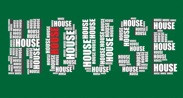 House typography 3d text word house art vector illustration word cloud — Stock Vector