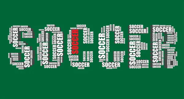 Fußball Typografie 3D Text Wort Fußball Kunst — Stockvektor