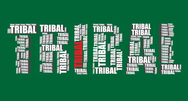 部族のタイポグラフィ 3d テキスト単語種族の芸術 — ストックベクタ