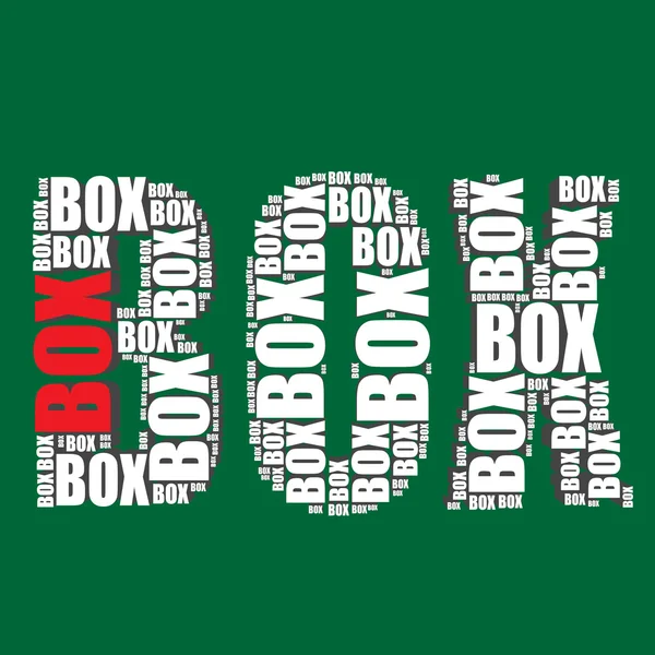 ボックス タイポグラフィ 3d テキスト word ボックス アート — ストックベクタ
