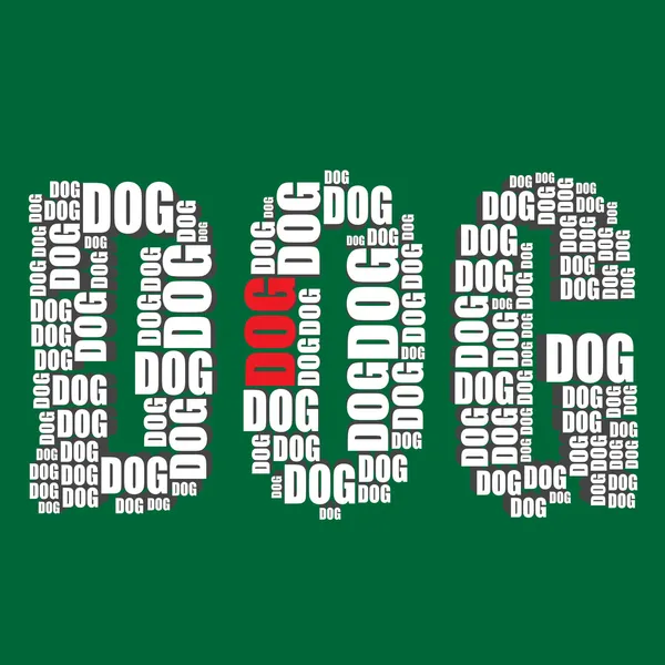 Hund Typografie 3D Text Wort Hund Kunst — Stockvektor