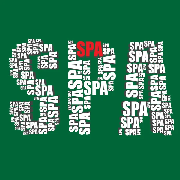 Spa tipográfia 3d szöveg szó spa művészet — Stock Vector