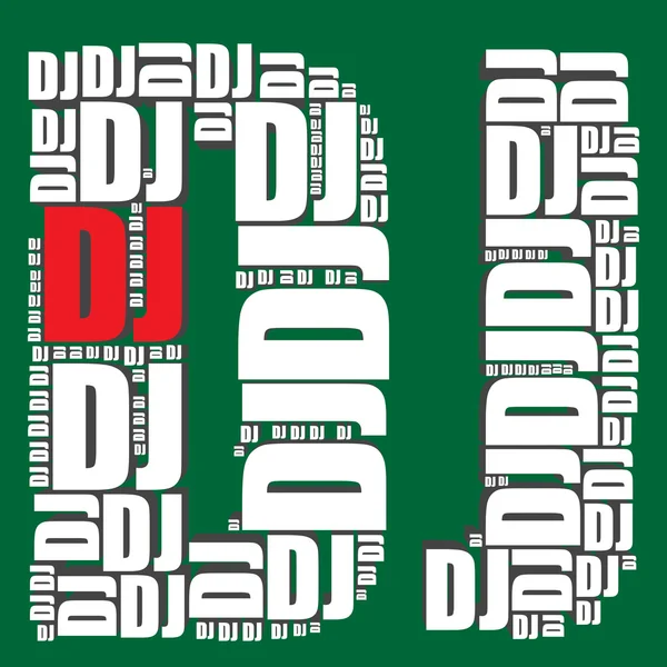 DJ Typografia 3d tekst słowo dj artillustration słowo chmura Wektor Stockowy