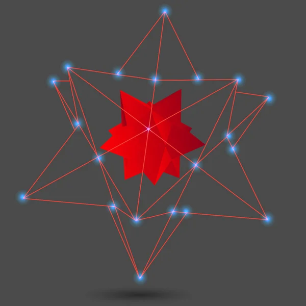 Fondo geométrico 3d geométrico abstracto líneas geométricas ilustración vectorial — Vector de stock