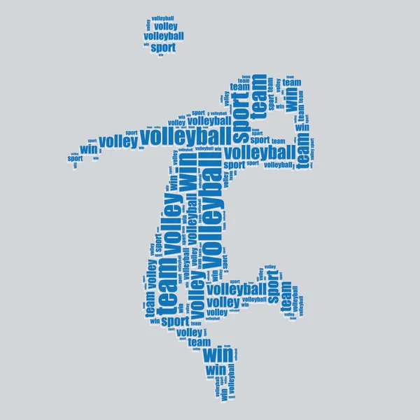 Volleyball typography 3d text word art volleyball vector illustration word cloud — Stock Vector