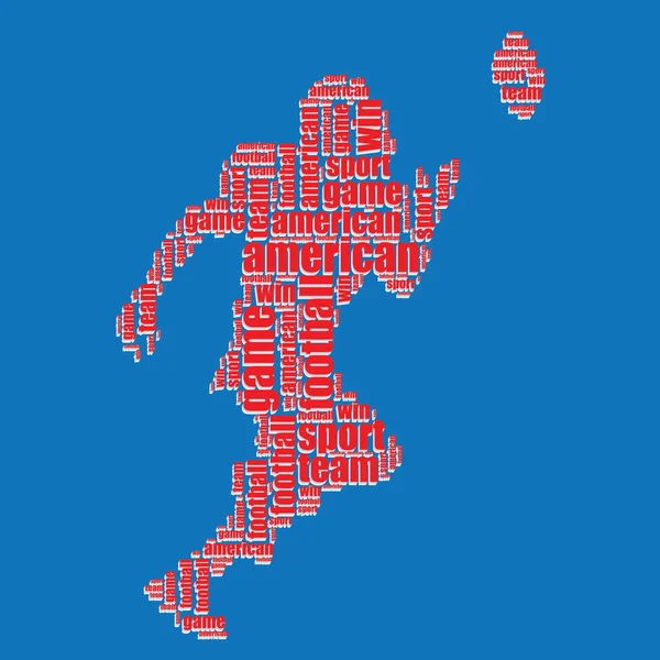 American football typographie 3d américain football texte art vecteur illustration mot nuage — Image vectorielle