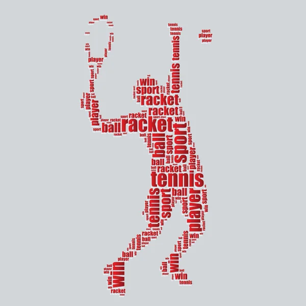 Tenis tipografi 3d metin word art Tenis vektör çizim kelime bulutu