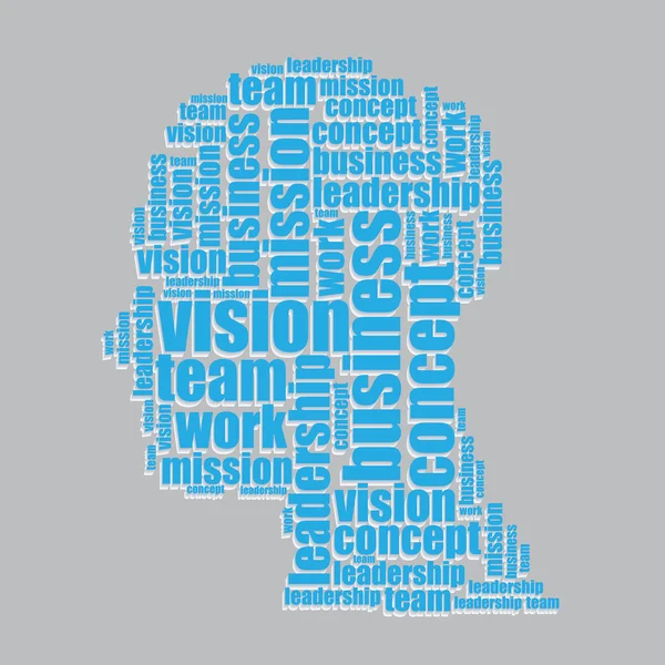 Vision typographie 3d texte art vision vectoriel illustration mot nuage — Image vectorielle