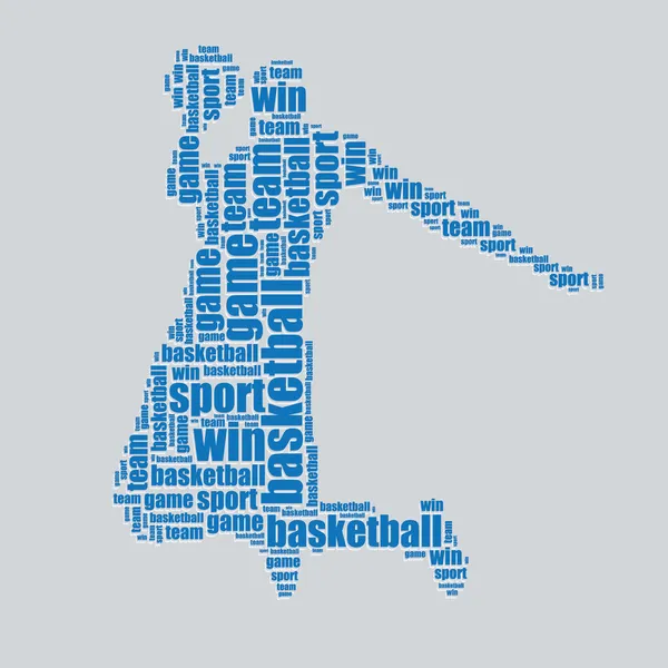 Basketball typography 3d text word art basketball vector illustration word cloud — Stock Vector
