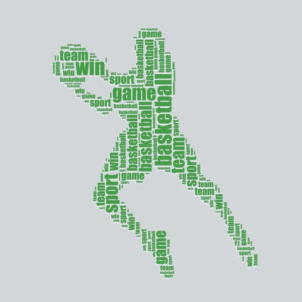 Basketball Typografie 3d Text Wort Kunst Basketball Vektor Illustration Wort Wolke — Stockvektor