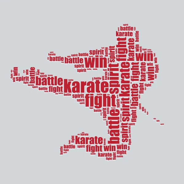 Karate tipografi 3d metin word art karate vektör çizim kelime bulutu