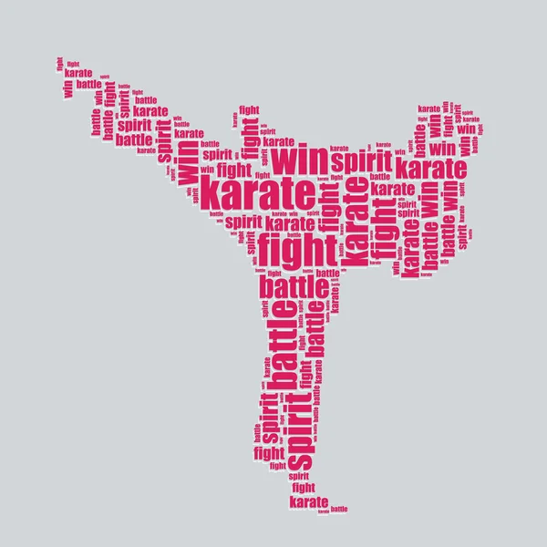 Karate typografi 3d text ordet konst karate vektor illustration word cloud — Stock vektor