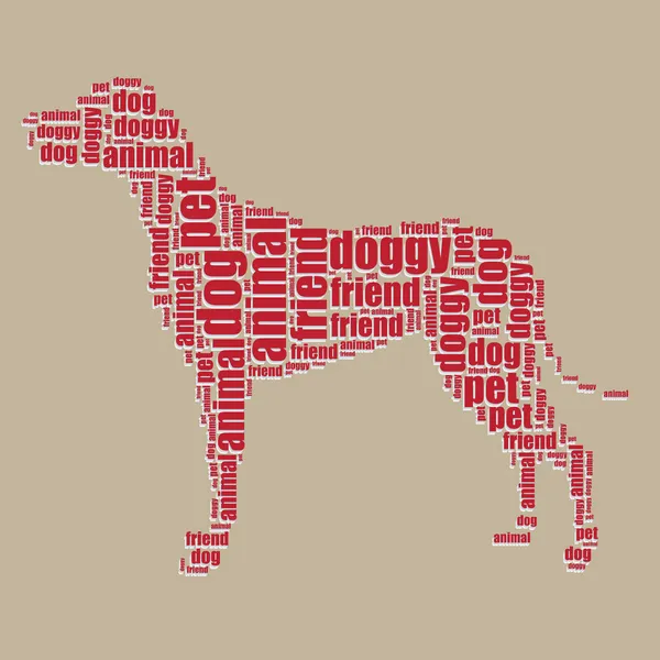 Perro tipografía 3d texto palabra arte perro vector ilustración palabra nube — Archivo Imágenes Vectoriales