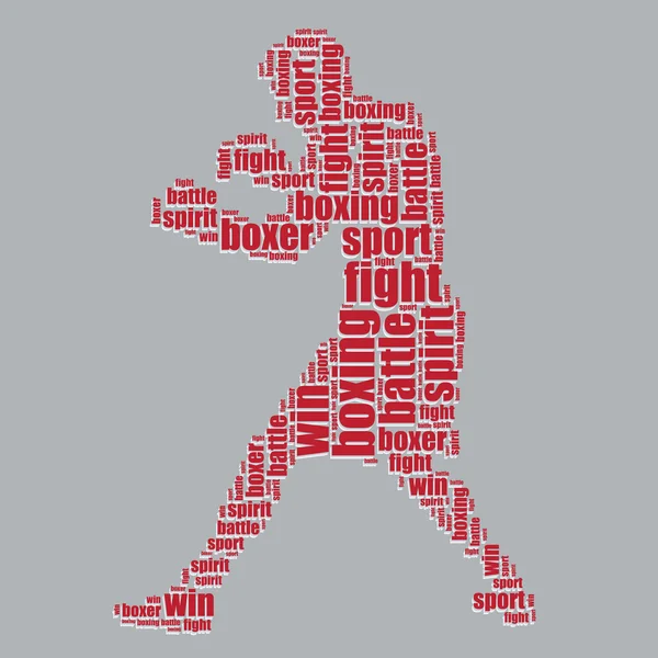 ボクシングのボクシングのベクトル イラスト単語雲タイポグラフィ 3d テキスト単語アート — ストックベクタ