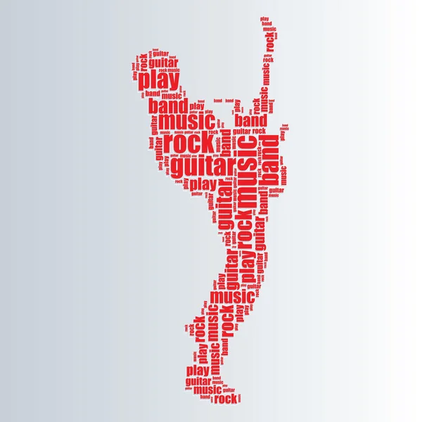 Rock tipografi 3d metin word art rock vektör illüstrasyon word cloud
