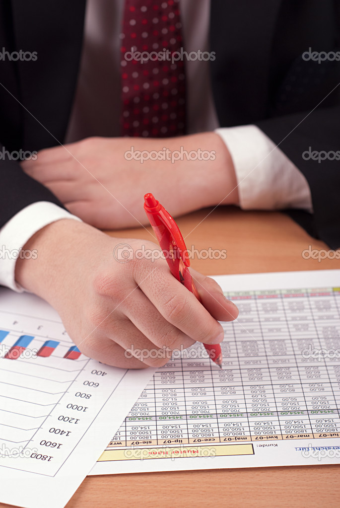 Businessman with financial documents