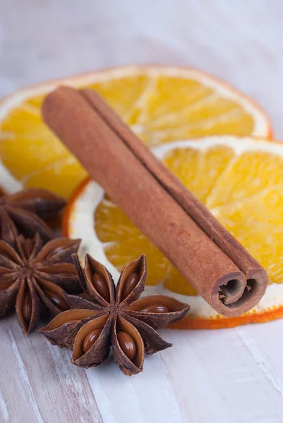 Spices and orange — Stock Photo, Image